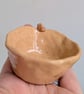 Ceramic handmade tealight robin & birdprints pottery speckled candle holder - Image 3