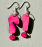 Wooden question mark and exclamation mark on silver plated earrings - Image 2