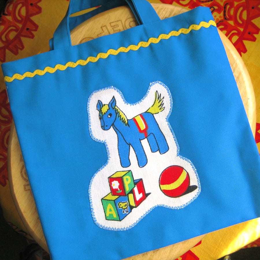 Child's Tote Bag, Toy Horse Design