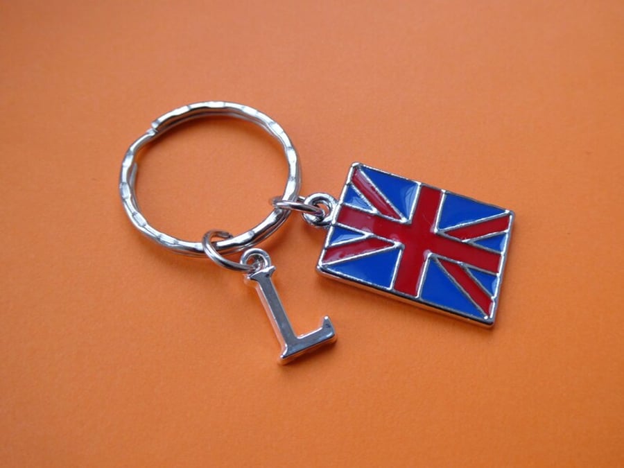 Union Jack initial keyring