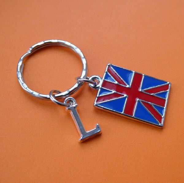 Union Jack initial keyring