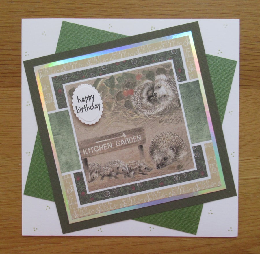 Hedgehogs - Birthday Card - 17x17cm