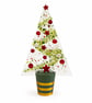 Pack of four stripy Christmas tree pots, fused glass display stands, 4mm slot - Image 3