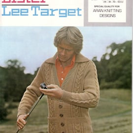 Vintage Knitting Pattern K1111: from Lister Lee, Aran Type Man’s Cardigan