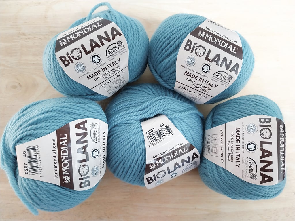 250g MONDIAL BIO LANA Organic Wool Duck Egg shade 204