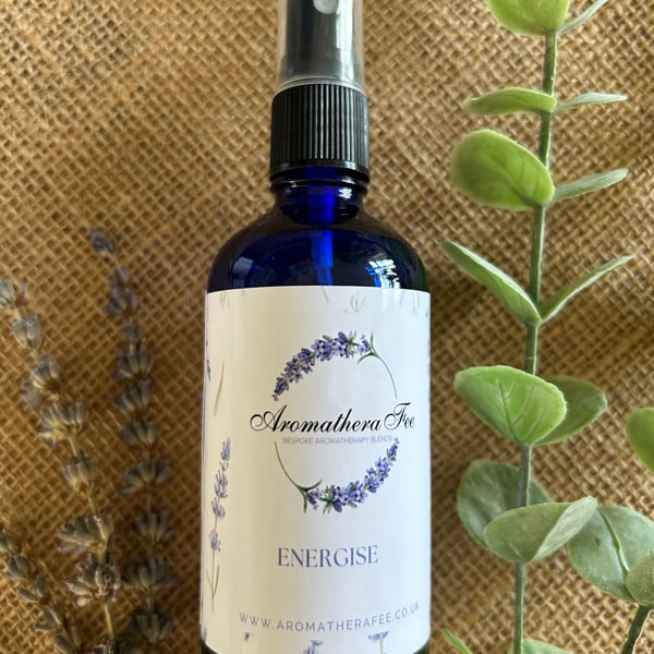 Energise Aromatherapy essential oil Room & Linen Spray 100ml