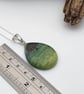Teardrop Tree Design Fused Glass Pendant, Sterling Silver - Image 7
