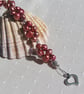 Red Freshwater Pearl Beaded Bracelet "Grape Shimmer" - Image 5