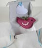 'A little bird told me' wool felt and crochet bird letterbox gift. - Image 1