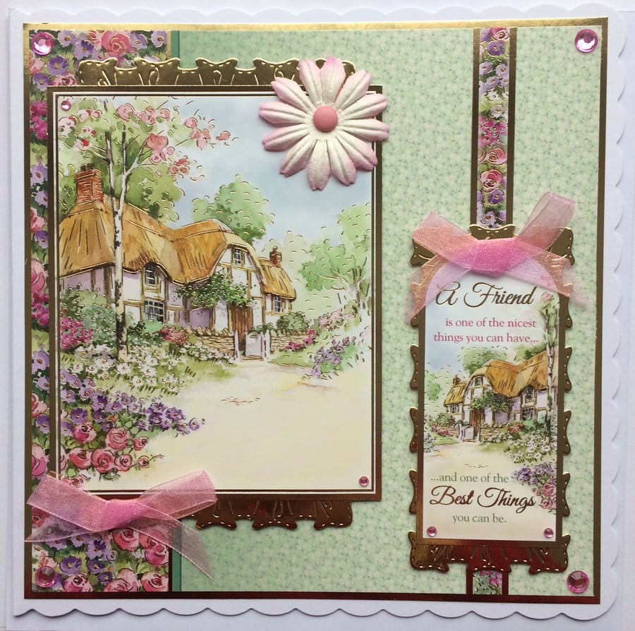 3D Luxury Handmade Card A Friend is Nice to Have and the Best Thing to Be