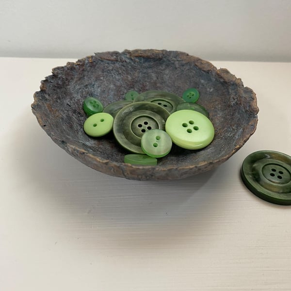Faux Stone Pin Dish (no3): Recycled Paper Mache Ring Bowl
