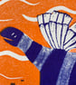 Plesiosaur Fairy - A6 risograph print in Blue and Orange  - Image 3