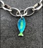 Silver Charm Bracelet, enamel bracelet, sea charm bracelet, enamel, aquamarine - Image 6