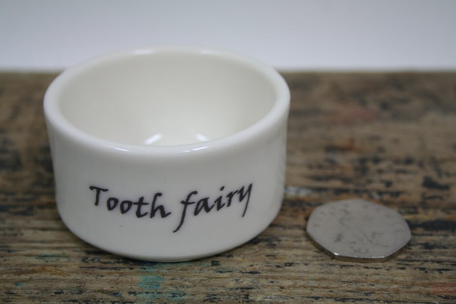 Porcelain tooth fairy dish