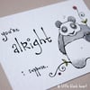 compliments panda - original aceo