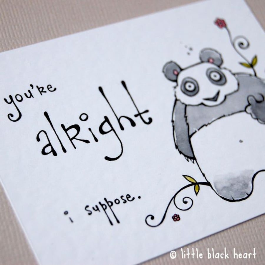 compliments panda - original aceo