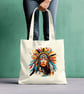 Aztec Gold Woman Tote Cotton Shopping Bag.