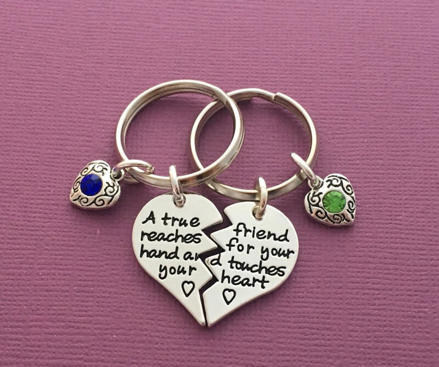 Split Heart Best Friends Keychain Set