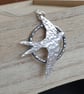 Silver swallow pendant, Sterling silver bird necklace - Image 6