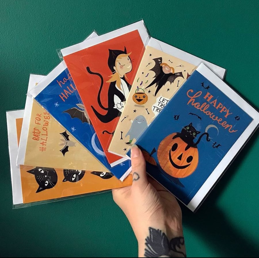Happy Halloween Card - set of six. 