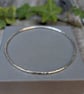 Sterling Silver 2mm Hammered Round Bangle - JBJ5025 - Image 4