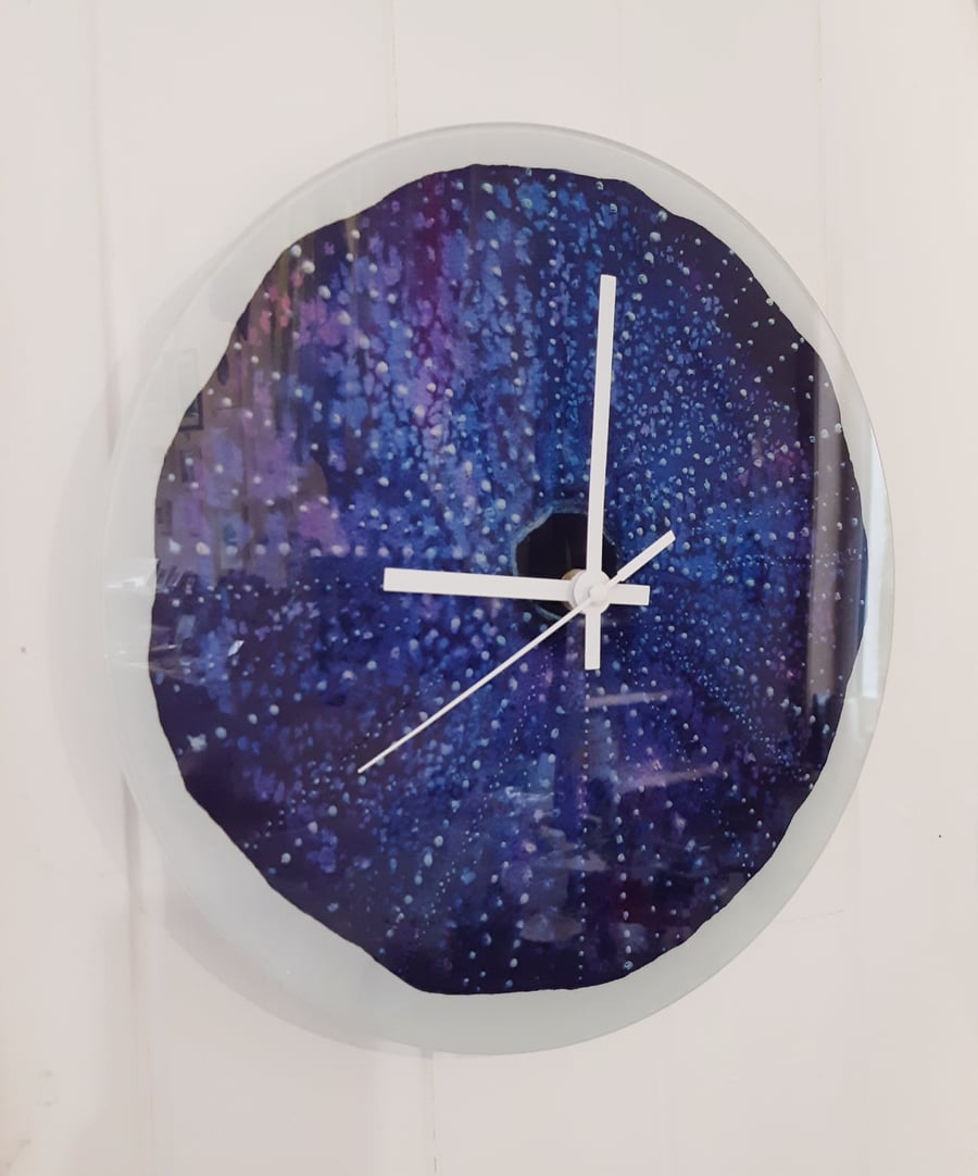 Sea Urchin Glass Wall Clock