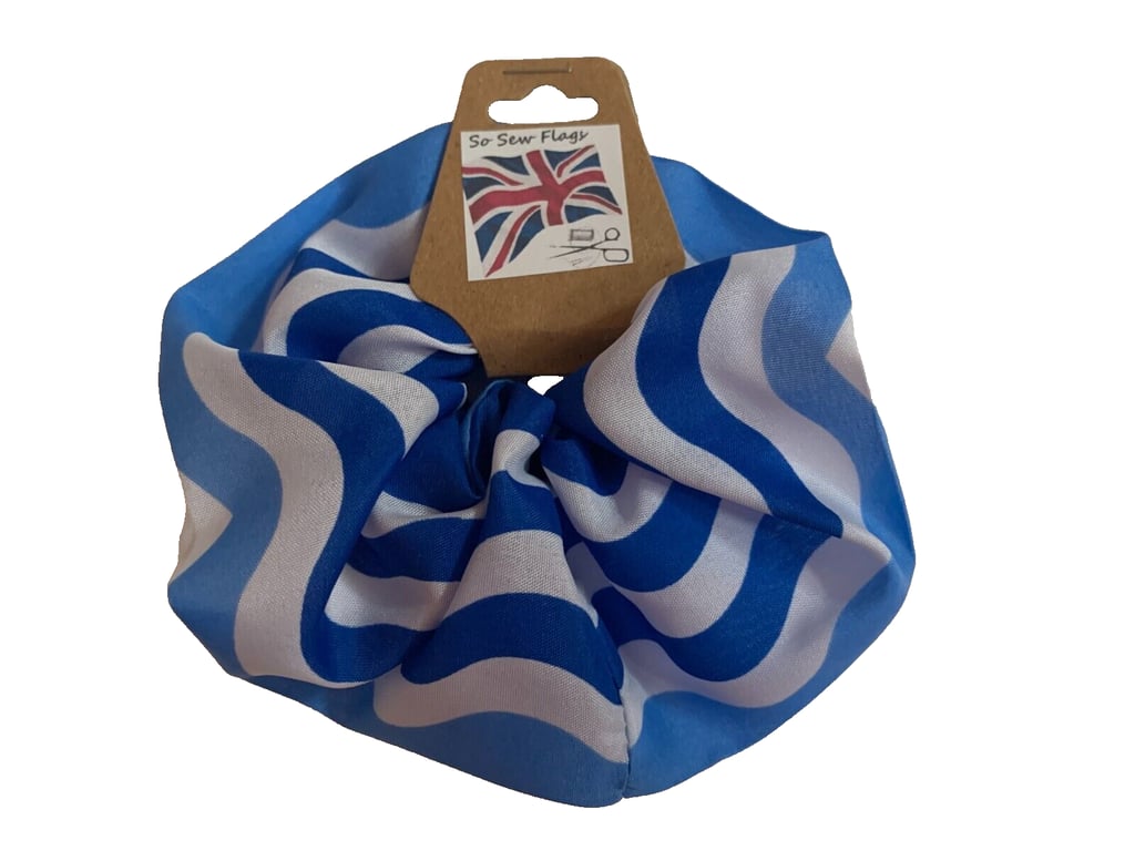 Isle Of Wight Waves Flag Hair Scrunchie Scrunchies Accessory Band Elastic