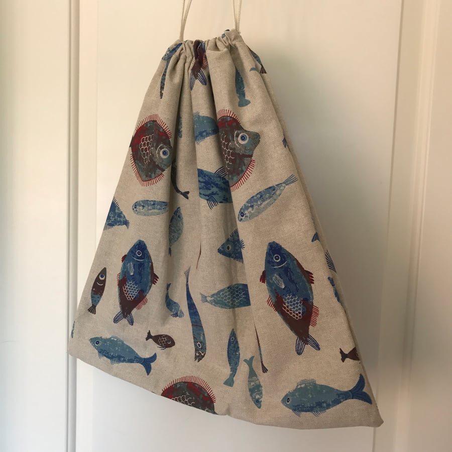 Fishy drawstring  PE bag, kit bag