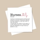 Nurses Definition Card - Thank you. Free delivery
