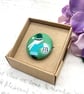 Gnome girl holding lantern fabric button brooch festive gifts - Image 5
