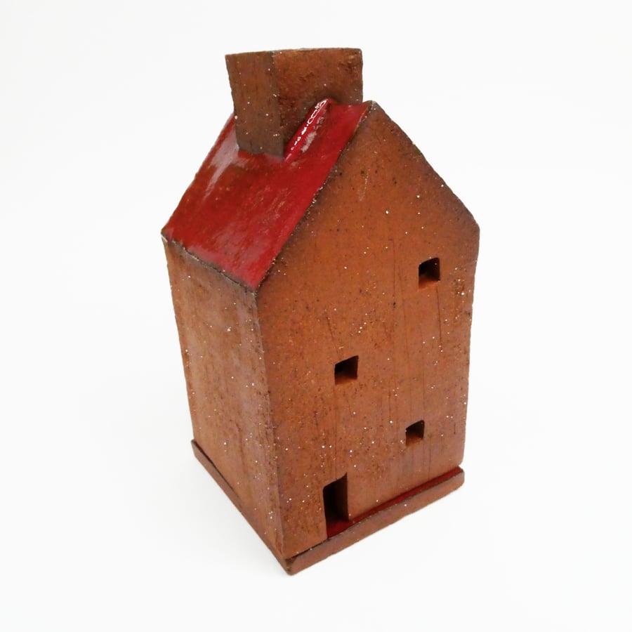 Incense burner house, tiny ceramic house, pottery house