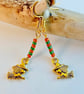 Halloween Witch Earrings Orange & Green Glass, Trick Or Treat, Halloween Costume - Image 3