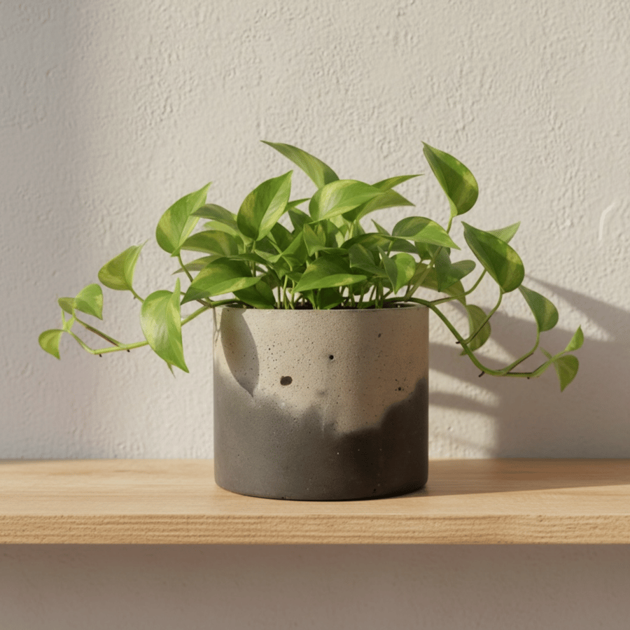 Large Grey and Black Moon Surface Inspired Concrete Plant Pot (lpp5)