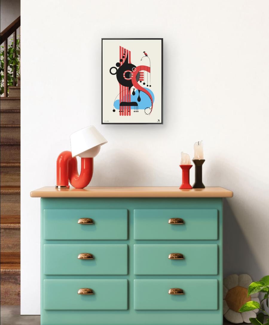 Abstract Art Print Modern Geometric Design, Scandinavian Decor (A3A4, Unframed D