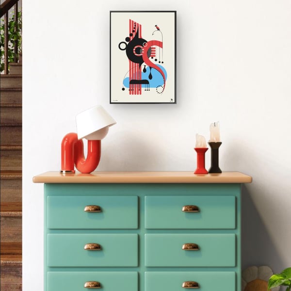 Abstract Art Print Modern Geometric Design, Scandinavian Decor (A3A4, Unframed D