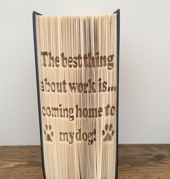 The best thing about work is... CUT & FOLD Book Folding Pattern - EMAILED PDF
