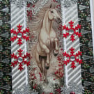 Hand Crafted Decoupage Chistmas Card - Happy Christmas (3379) - Pony Horse
