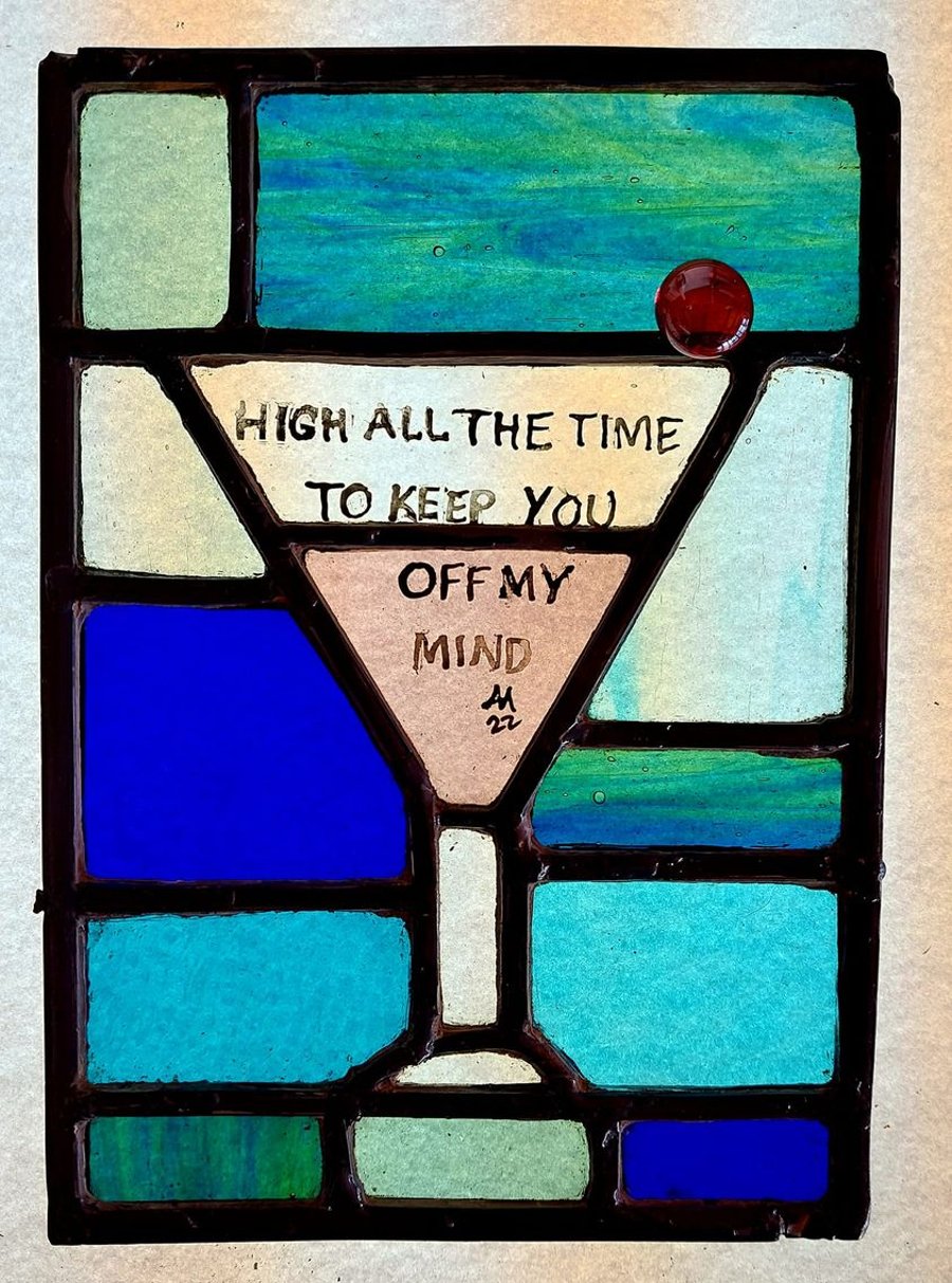 Contemporary Stained Glass Panel - High All the Time 