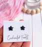 Black & Glitter Star Stud Earrings, Celestial Jewellery, Accessories & Gift - Image 4