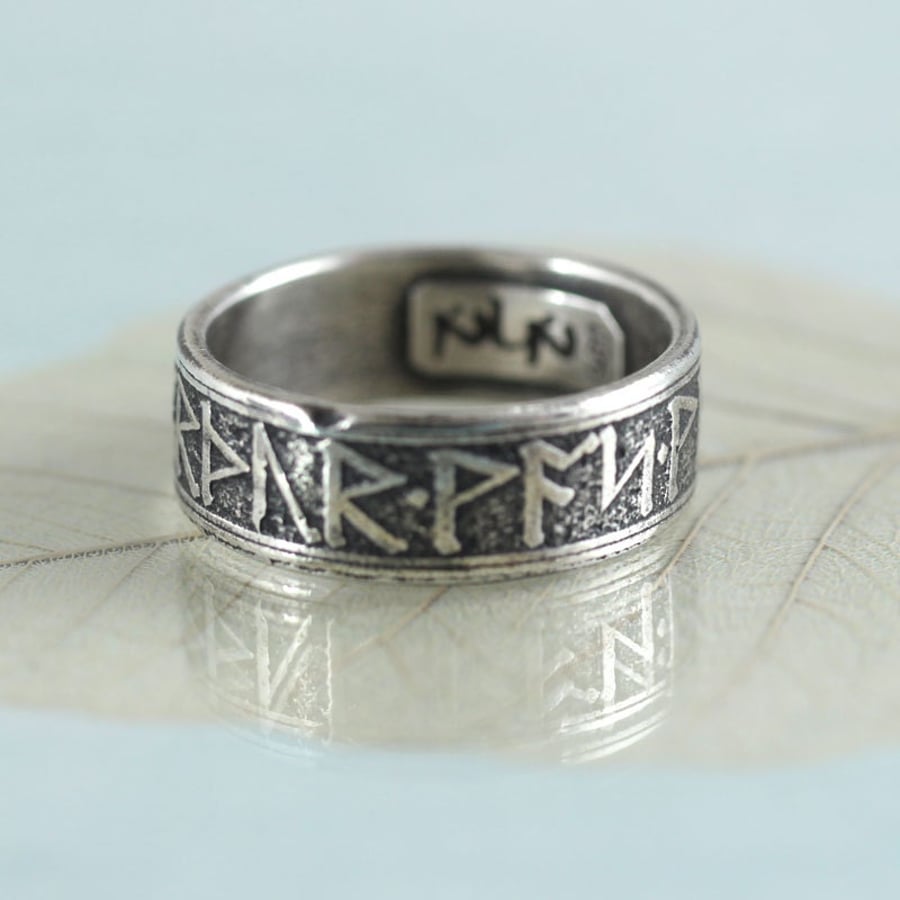 Viking Rune Ring - Rustic Viking Treasure - Runes Morte d'Arthur - Gift For Men 