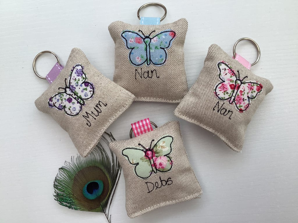 Butterfly Keyring with colour choice and optional lavender scent