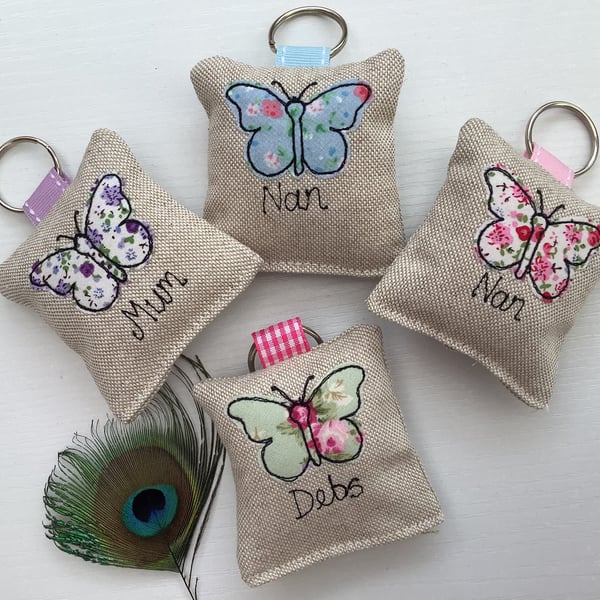 Butterfly Keyring with colour choice and optional lavender scent
