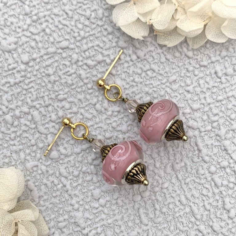 Venetian Glass Vintage Style Drop Earrings