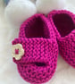 Hand knitted ‘Keelan’’ Chunky Strap Baby Girl’s Shoes (0-3 months) - Image 4