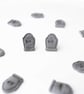 Handmade Polymer Clay Grave Stone Stud Earrings: Halloween Horror