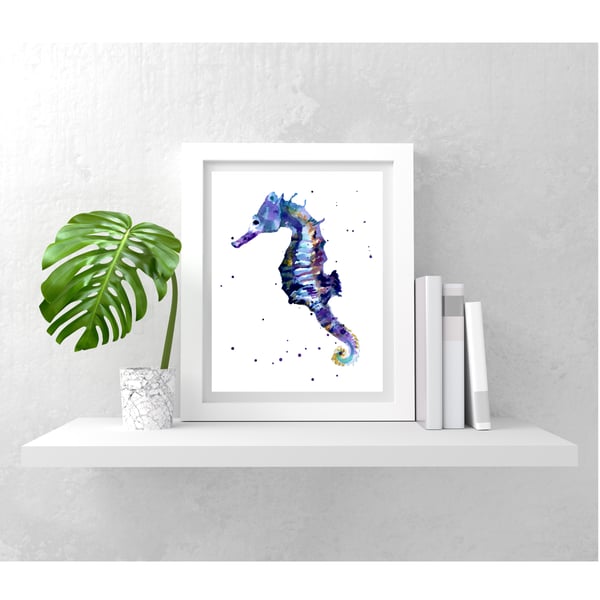 Seahorse Watercolour Print - slips into any frame