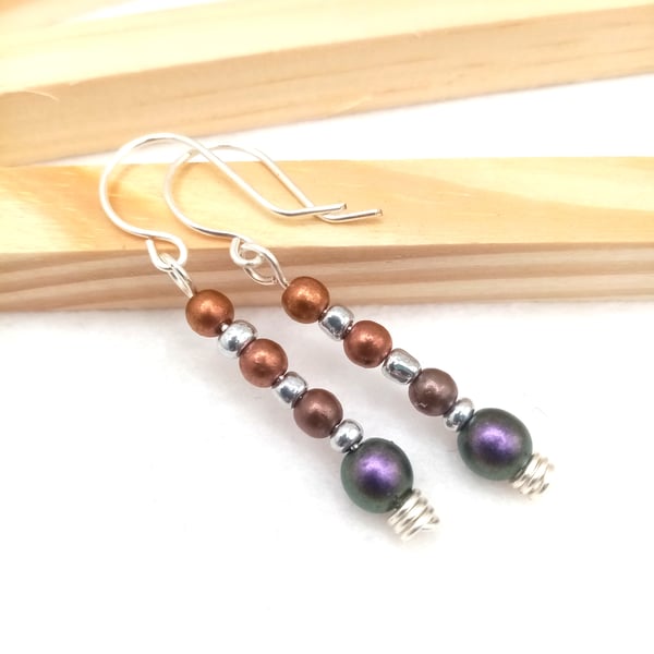 Czech Glass Bead Drop Earrings 