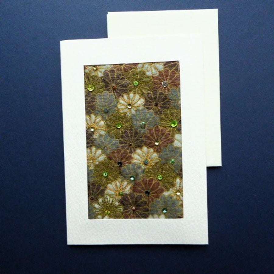 Individually Hand Crafted Textile Blank Card