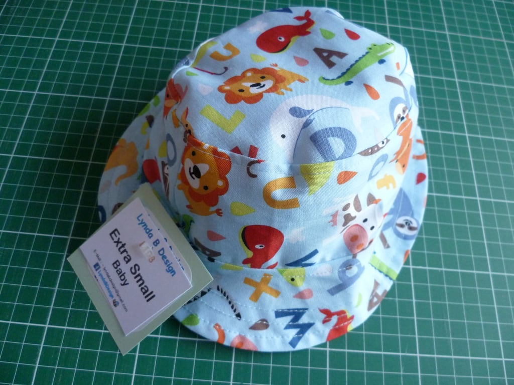 Sun Hats, Bucket Hats. Babies, Children Adult sizes, Reversible 100% Cotton
