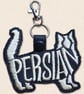Persian Cat Keyring - Embroidered Cat Word Art Bag Charm - Image 3